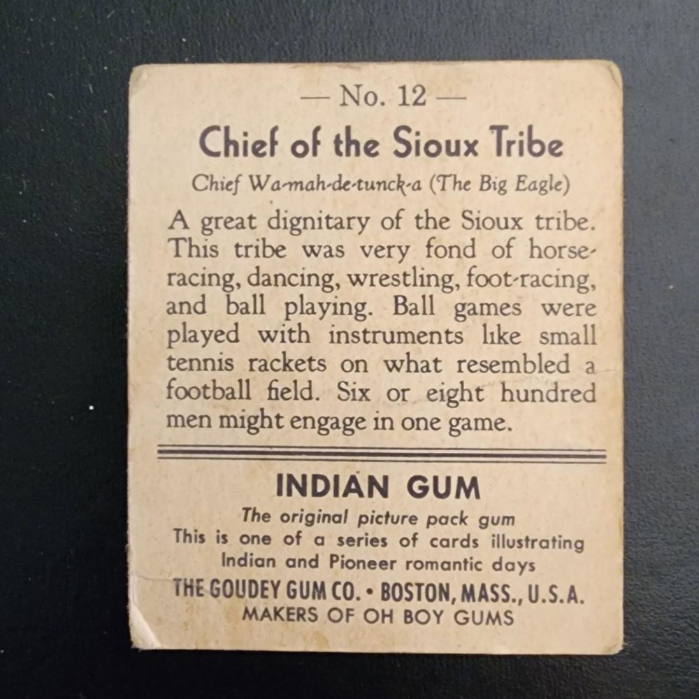 1947 Chewing-gum indien - Tribu Sioux #12