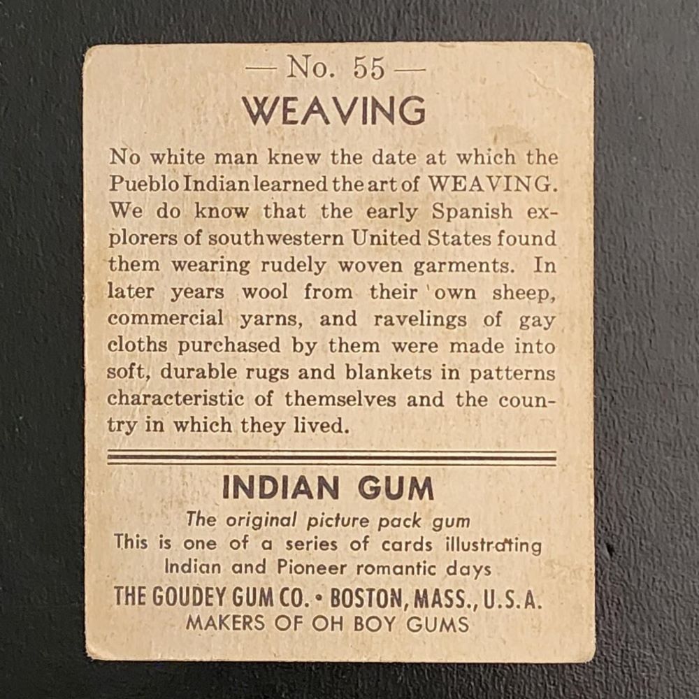 1947 Chewing Gum Indien - Tissage #55
