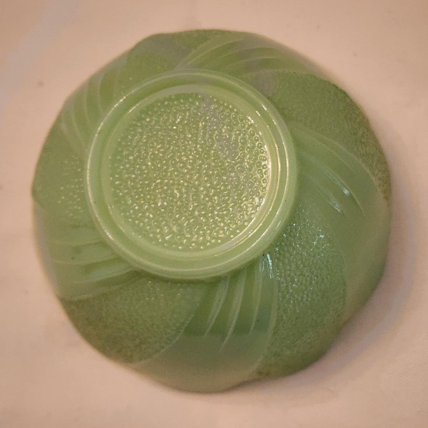 Jadeite Blossom Bowl - "Lotus" pattern - Fire King by Anchor Hocking