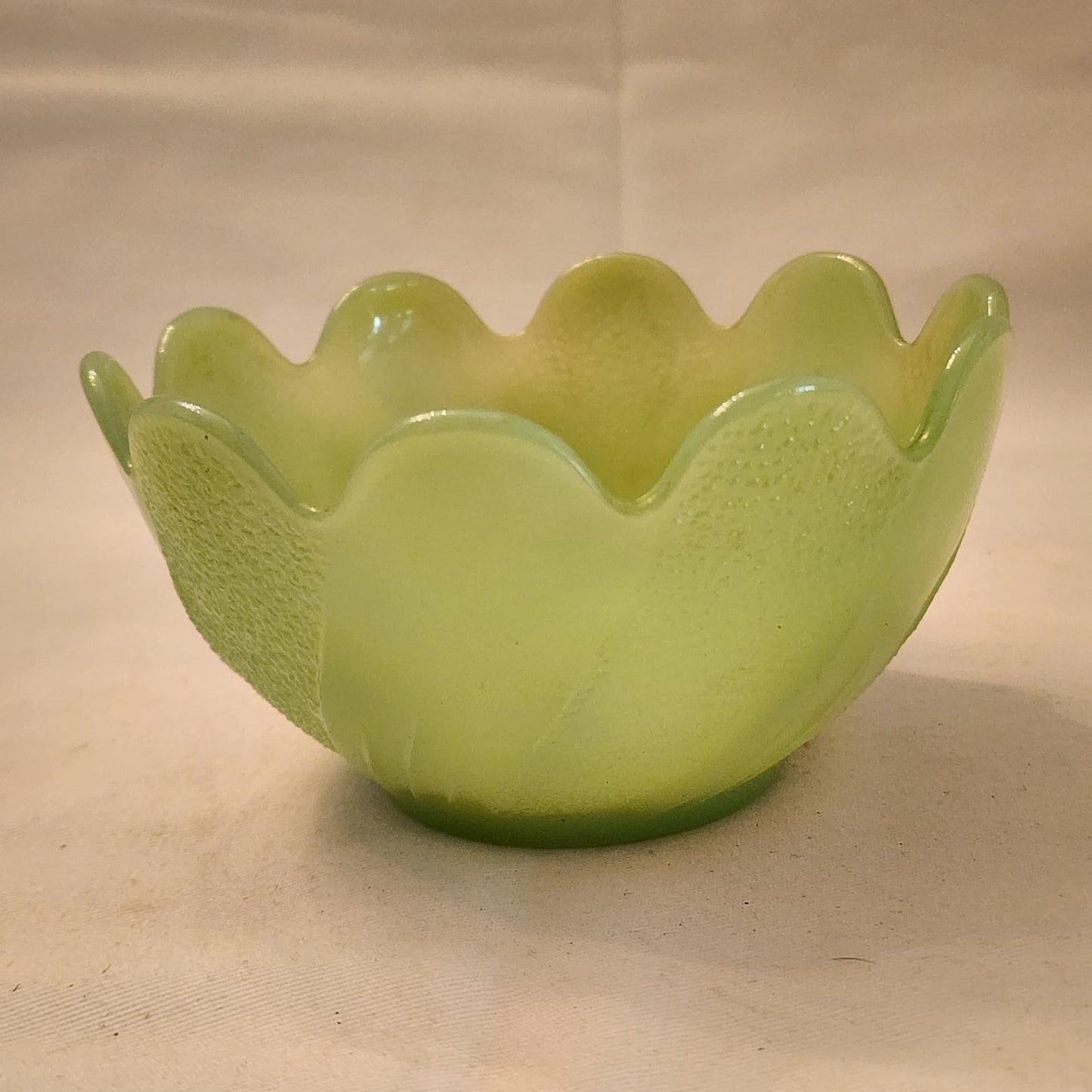 Jadeite Blossom Bowl - "Lotus" pattern - Fire King by Anchor Hocking