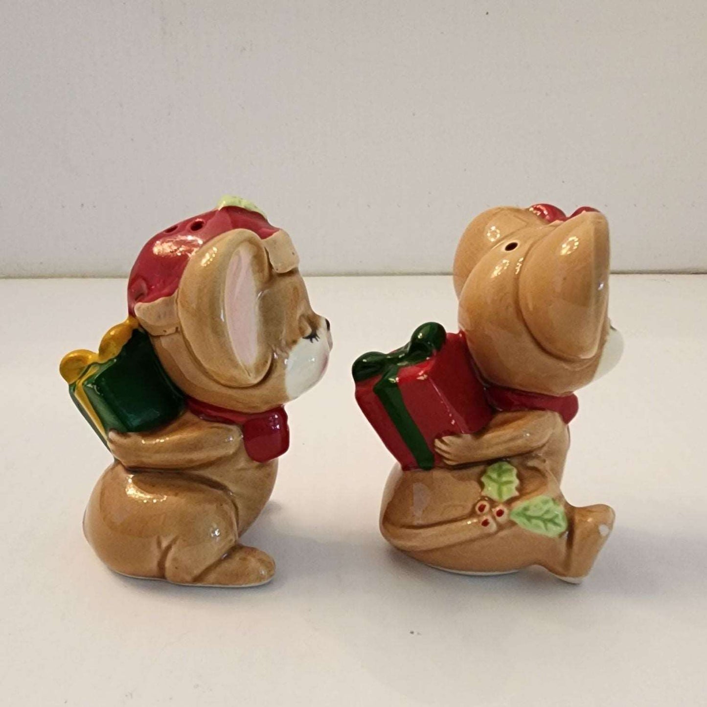 Vintage Christmas Mice Salt & Pepper Shaker Set