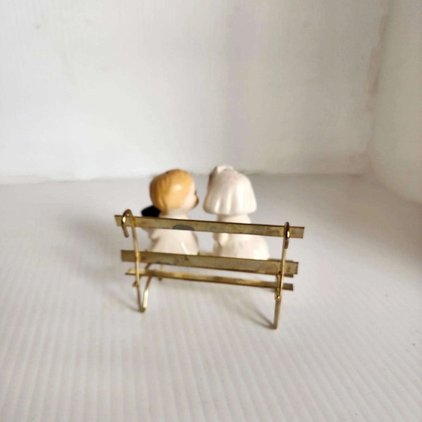 Bride and Groom Sitting on Bench Vintage Salt and Pepper Shaker Set - Mulberry Lane Inspirations 1950s Salt & Pepper Shakers