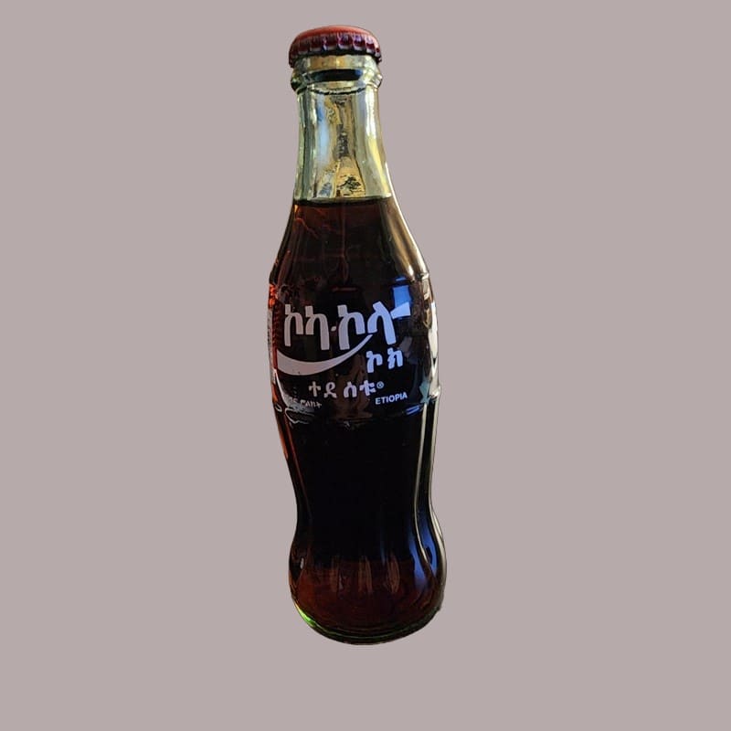 Coca-Cola Classic Vintage Bottle, Cap & Coke (Amharic & English) Ethiopia - Mulberry Lane Inspirations Americana Collectible