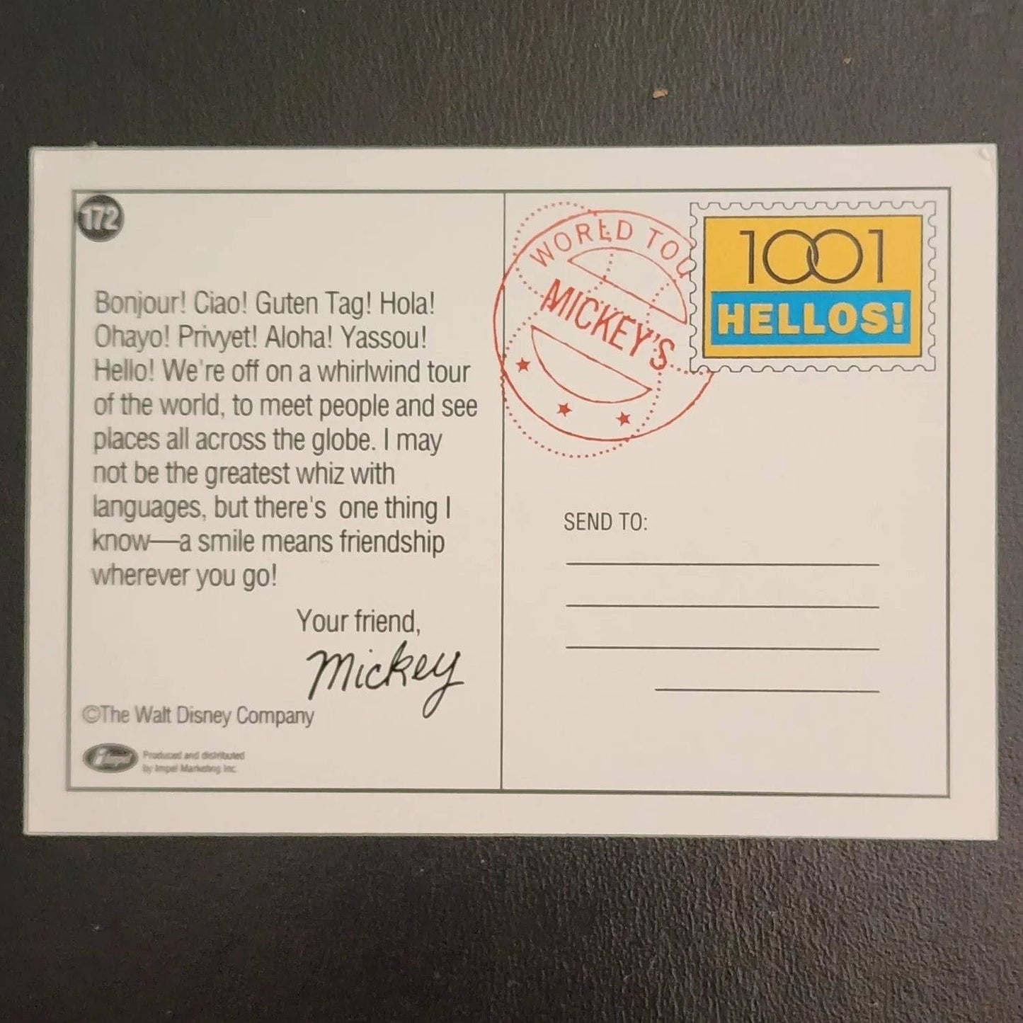 Disney Mickey Mouse World Tour ~ Cards 172 and 196 by Impel - Mulberry Lane Inspirations 1001 Hellos Non Sports Cards