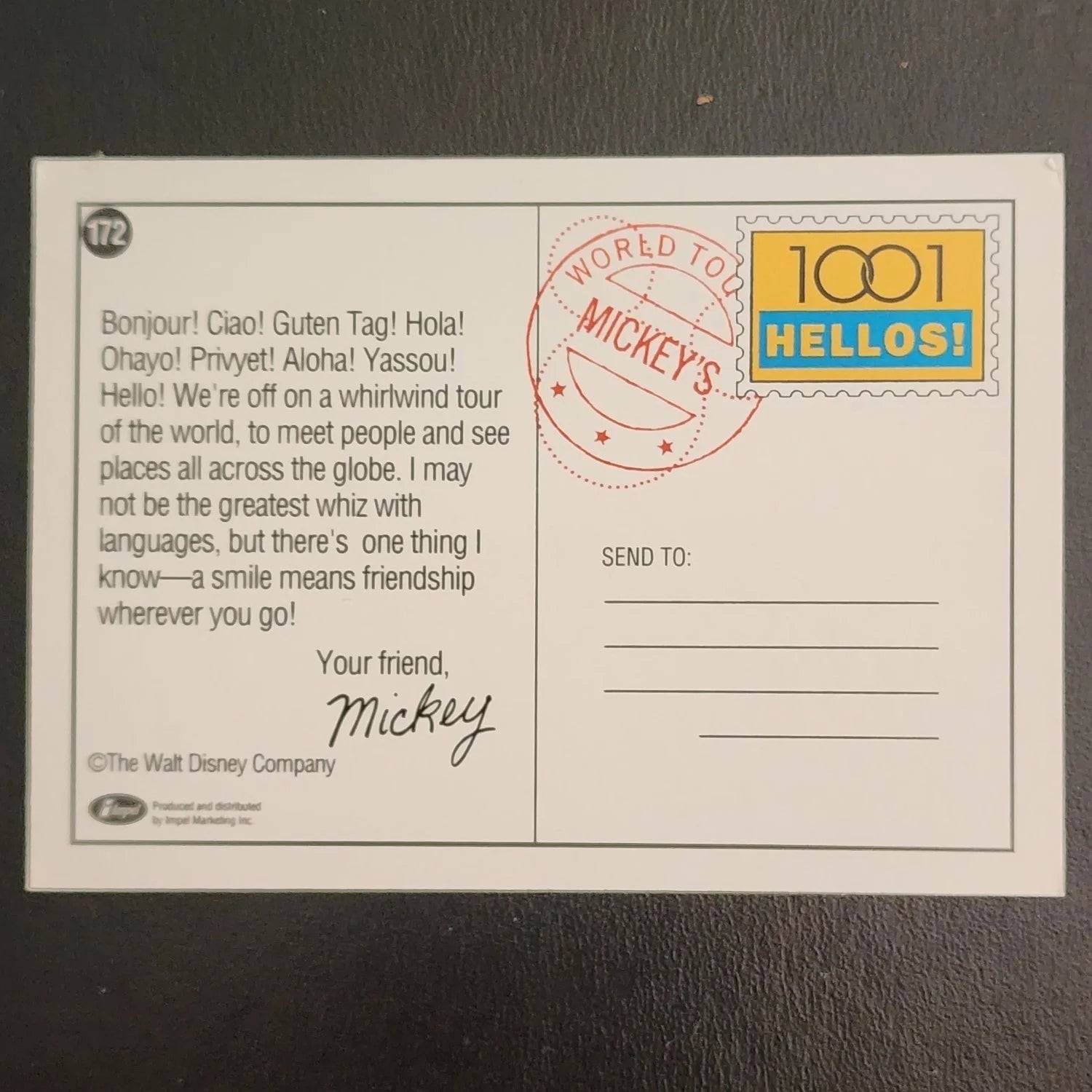 Disney Mickey Mouse World Tour ~ Cards 172 and 196 by Impel - Mulberry Lane Inspirations 1001 Hellos Non Sports Cards