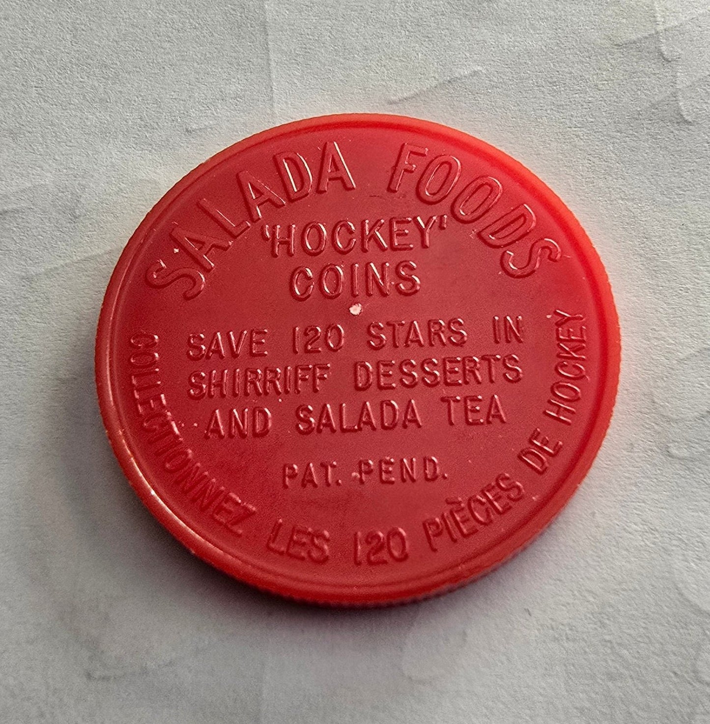 NHL Hockey Coins 1961 - 62 ~ Montreal Canadiens - Gilles Tremblay ~ Shirriff / Salada Foods - Mulberry Lane 1961 - 62 Hockey Salada Coins