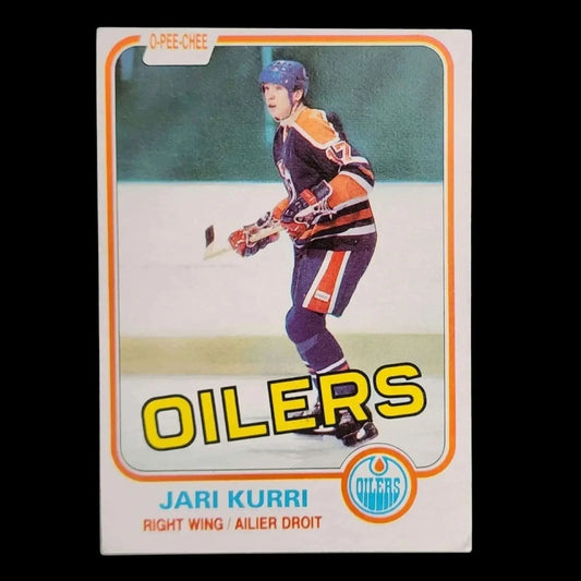 NHL Jari Kurri Rookie Card - Edmonton Oilers - 1981 - 82 TOPPS #18 - Mulberry Lane Classic Hockey Art Hockey Trading Cards