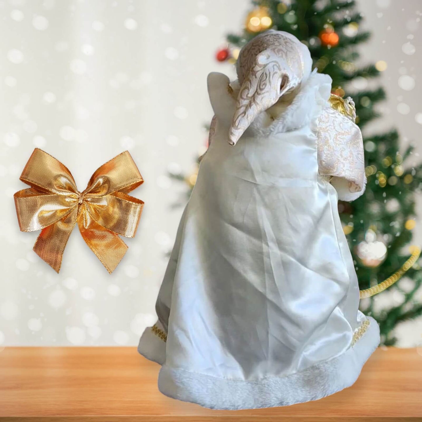 Santa Claus Vintage Porcelain Tree Topper, Mantel or Tabletop Figurine - Mulberry Lane Christmas Figurine
