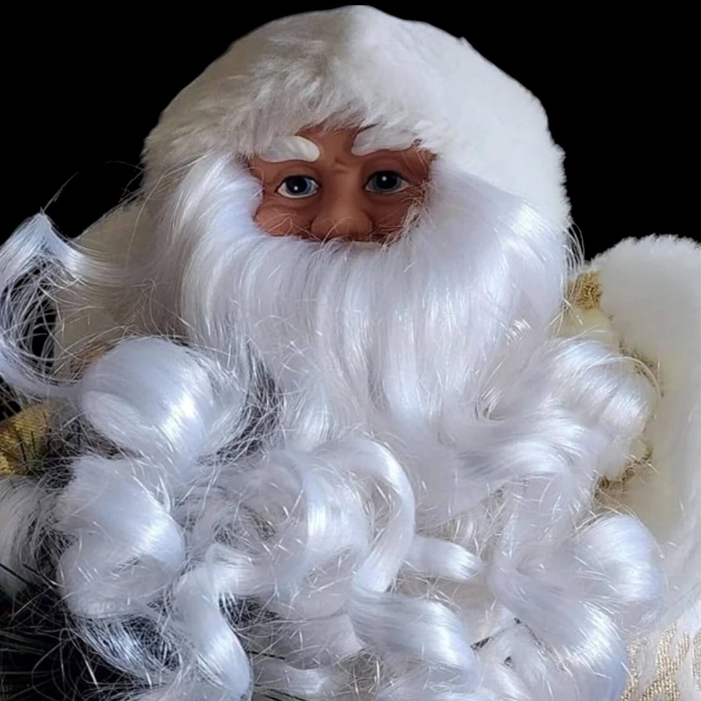 Santa Claus Vintage Porcelain Tree Topper, Mantel or Tabletop Figurine - Mulberry Lane Christmas Figurine