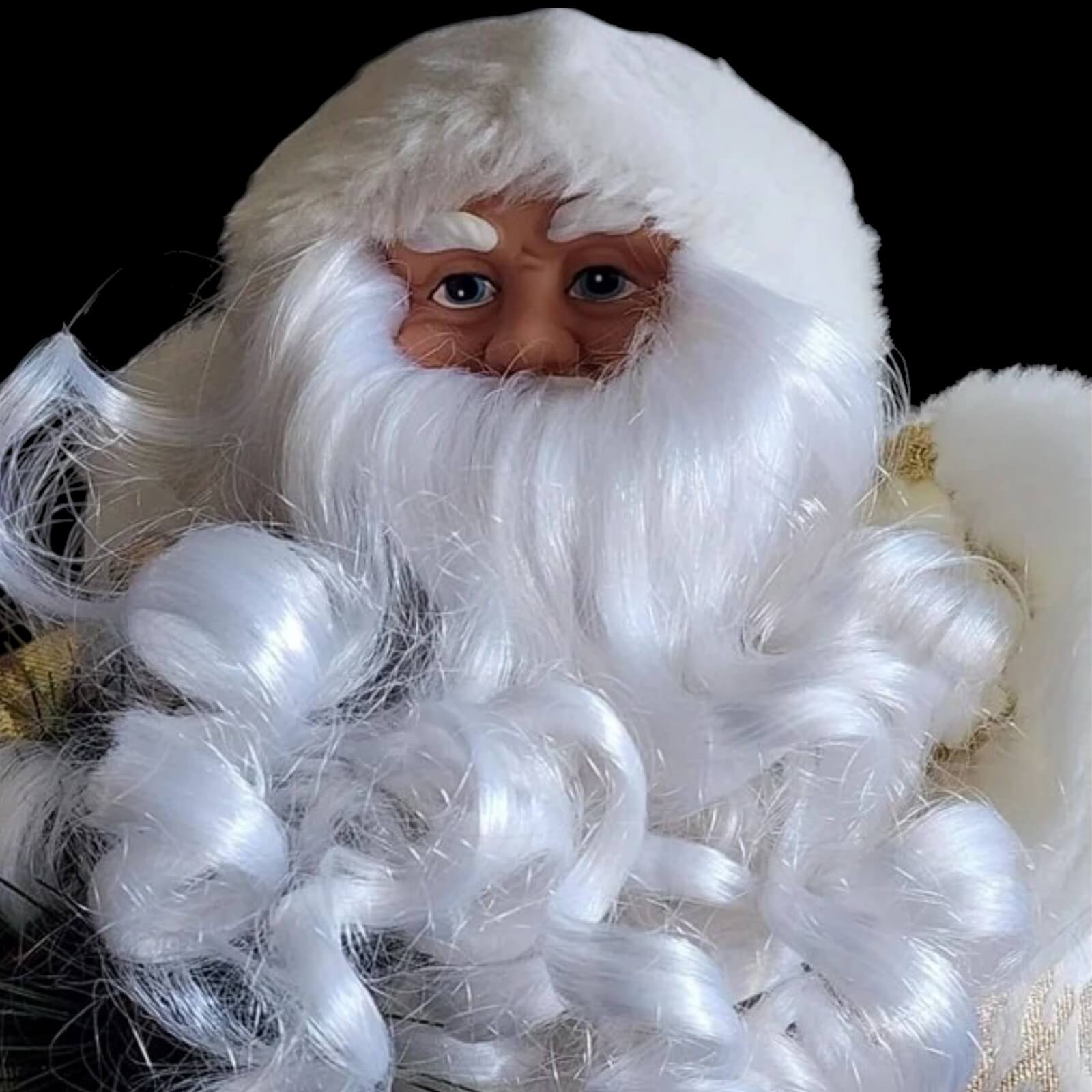 Santa Claus Vintage Porcelain Tree Topper, Mantel or Tabletop Figurine - Mulberry Lane Christmas Figurine