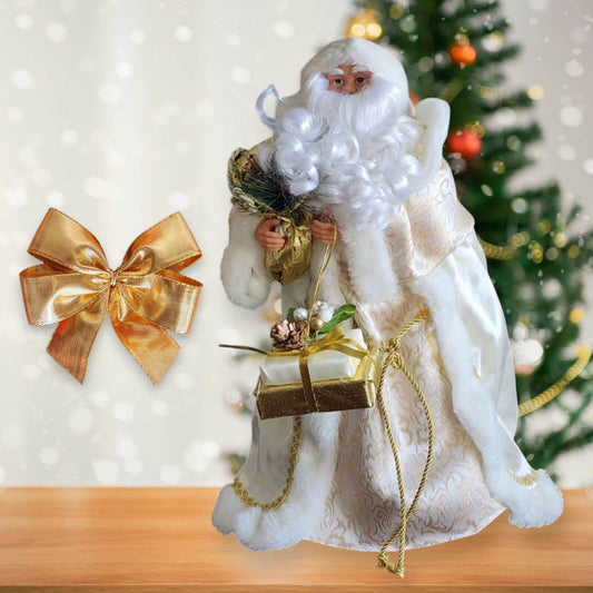 Santa Claus Vintage Porcelain Tree Topper, Mantel or Tabletop Figurine - Mulberry Lane Christmas Figurine
