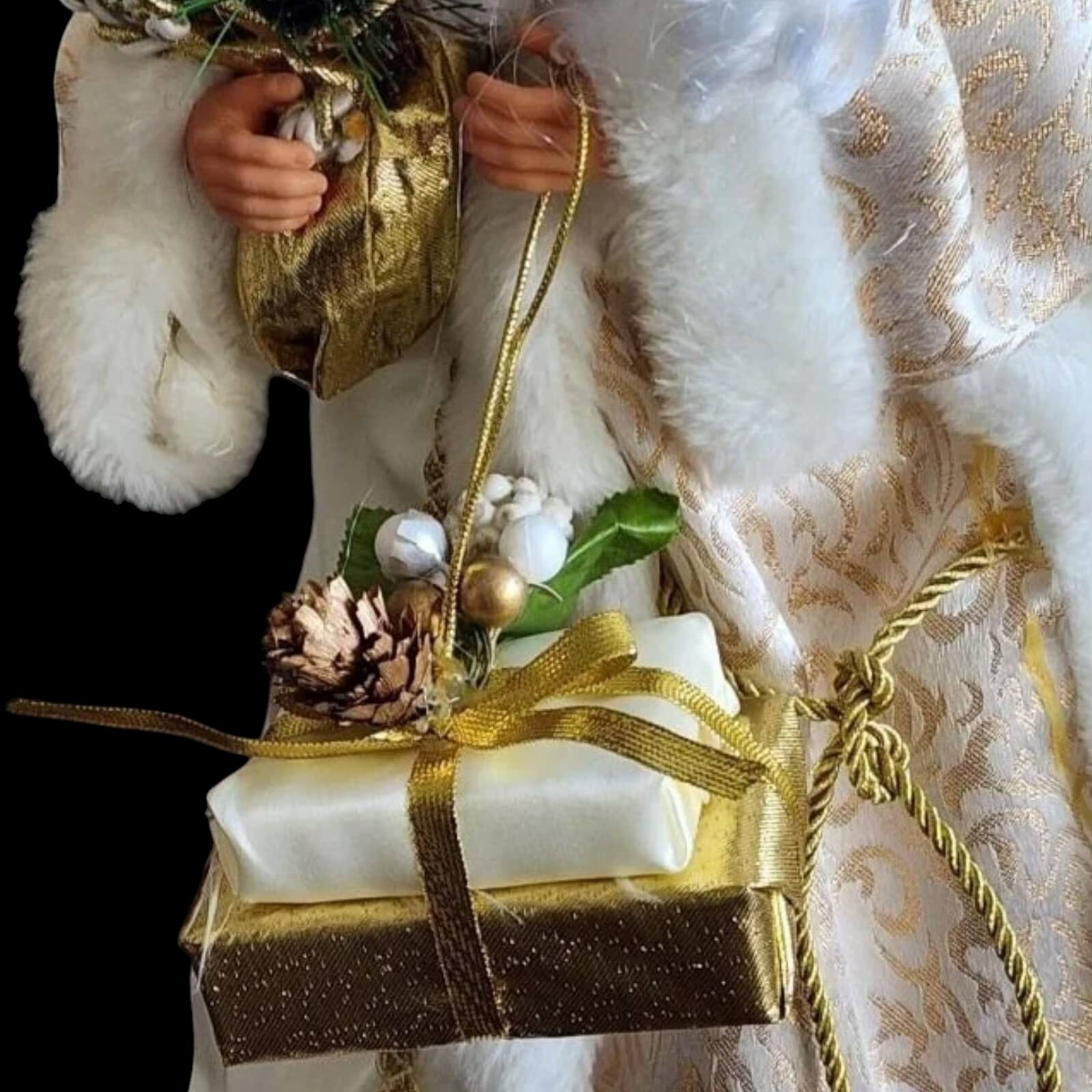 Santa Claus Vintage Porcelain Tree Topper, Mantel or Tabletop Figurine - Mulberry Lane Christmas Figurine