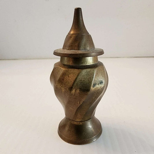 Small Brass Urn Jar with Pointed Lid - Vintage Made in India - Mulberry Lane Inspirations Brass Vintage Brass Etched Bowl