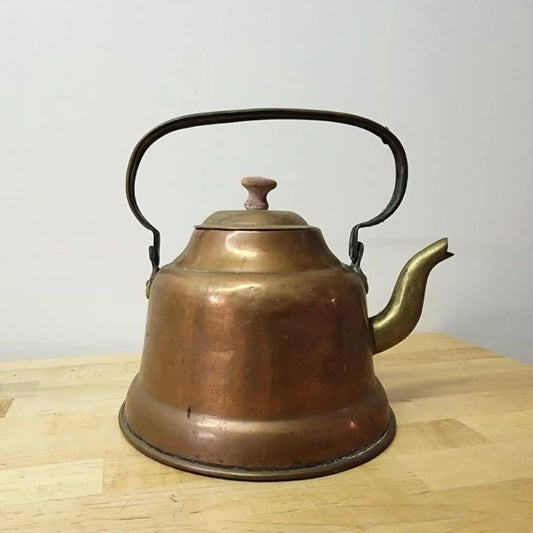 Vintage Copper and Brass Tea Pot / Kettle - Mulberry Lane Inspirations Antique tea service Tea Pot