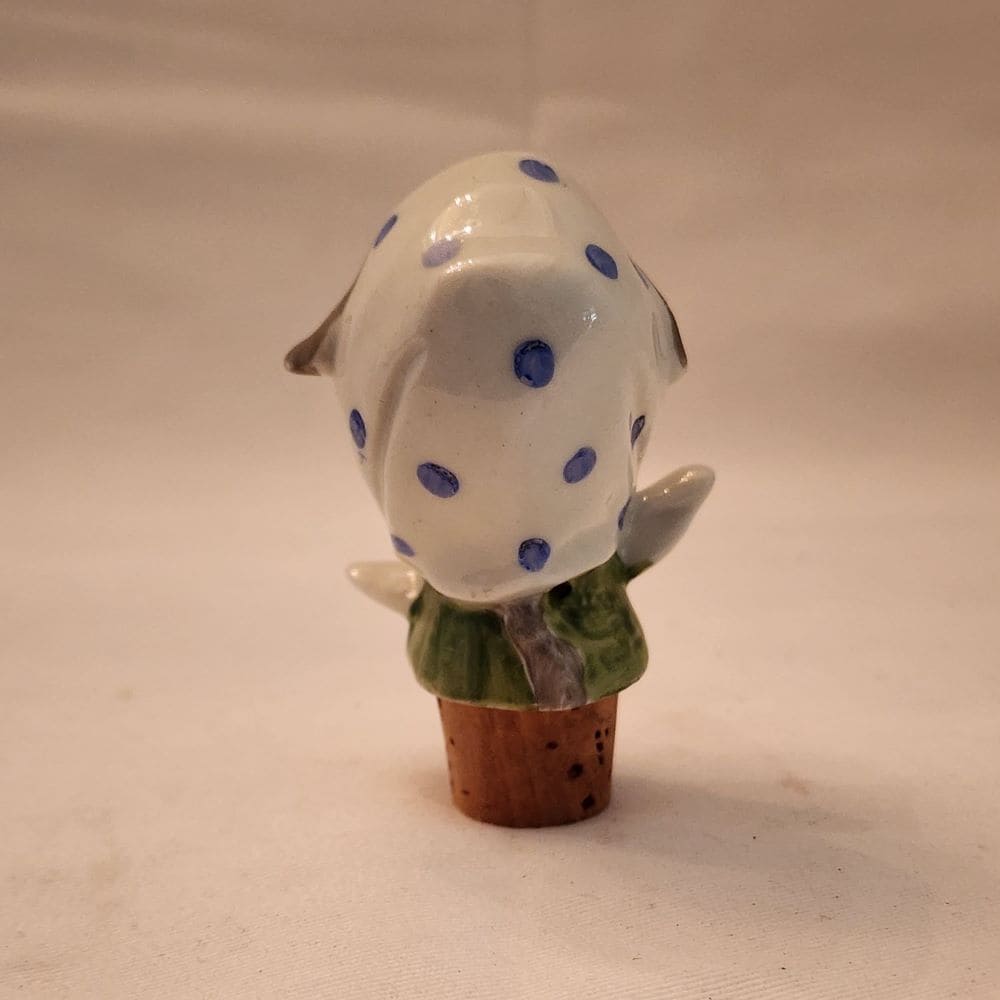 Women's Head in Head Wrap Porcelain Vintage Bottle Stopper - Mulberry Lane Inspirations 1920s-1940s Cork Stopper