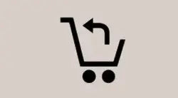 a shopping buggy with a return arrow
