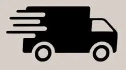 delivery truck with speed lines at the back