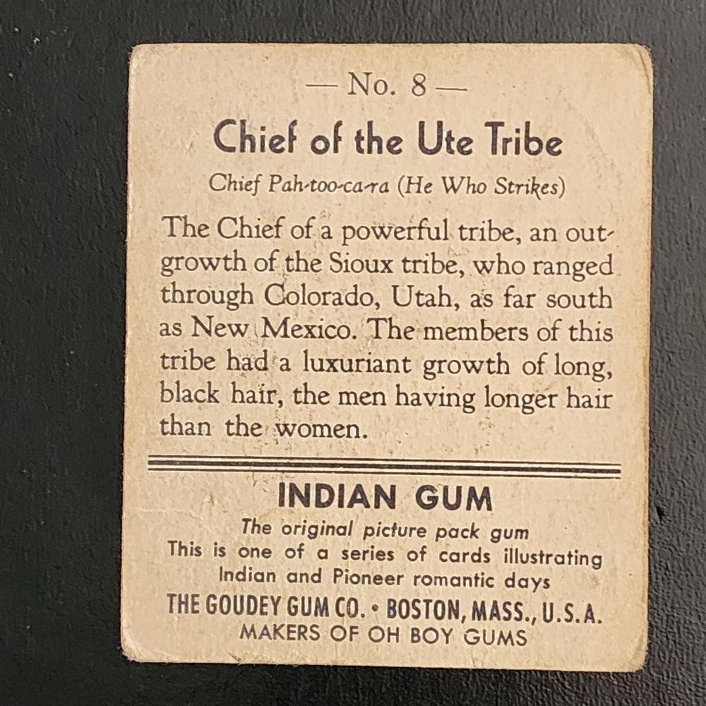 1947 Indian Chewing Gum - Ute Tribe #8