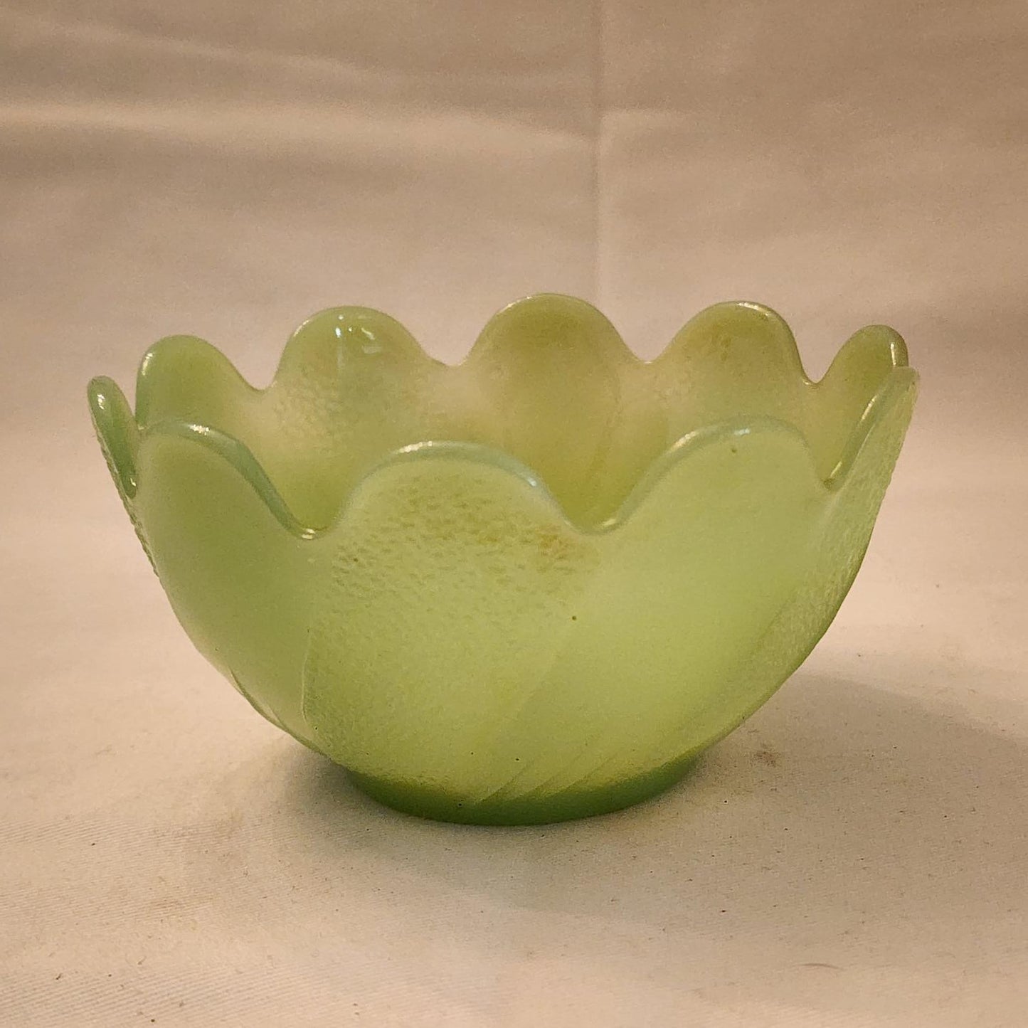 Jadeite Blossom Bowl - "Lotus" pattern - Fire King by Anchor Hocking
