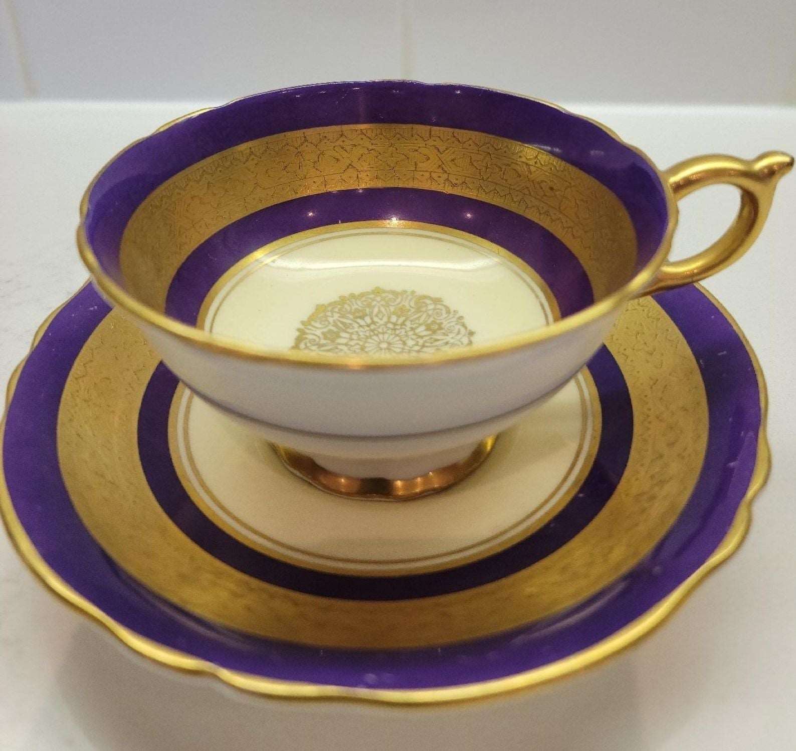 Paragon Cobalt Blue Gold Vintage Tea Cup & Saucer Set