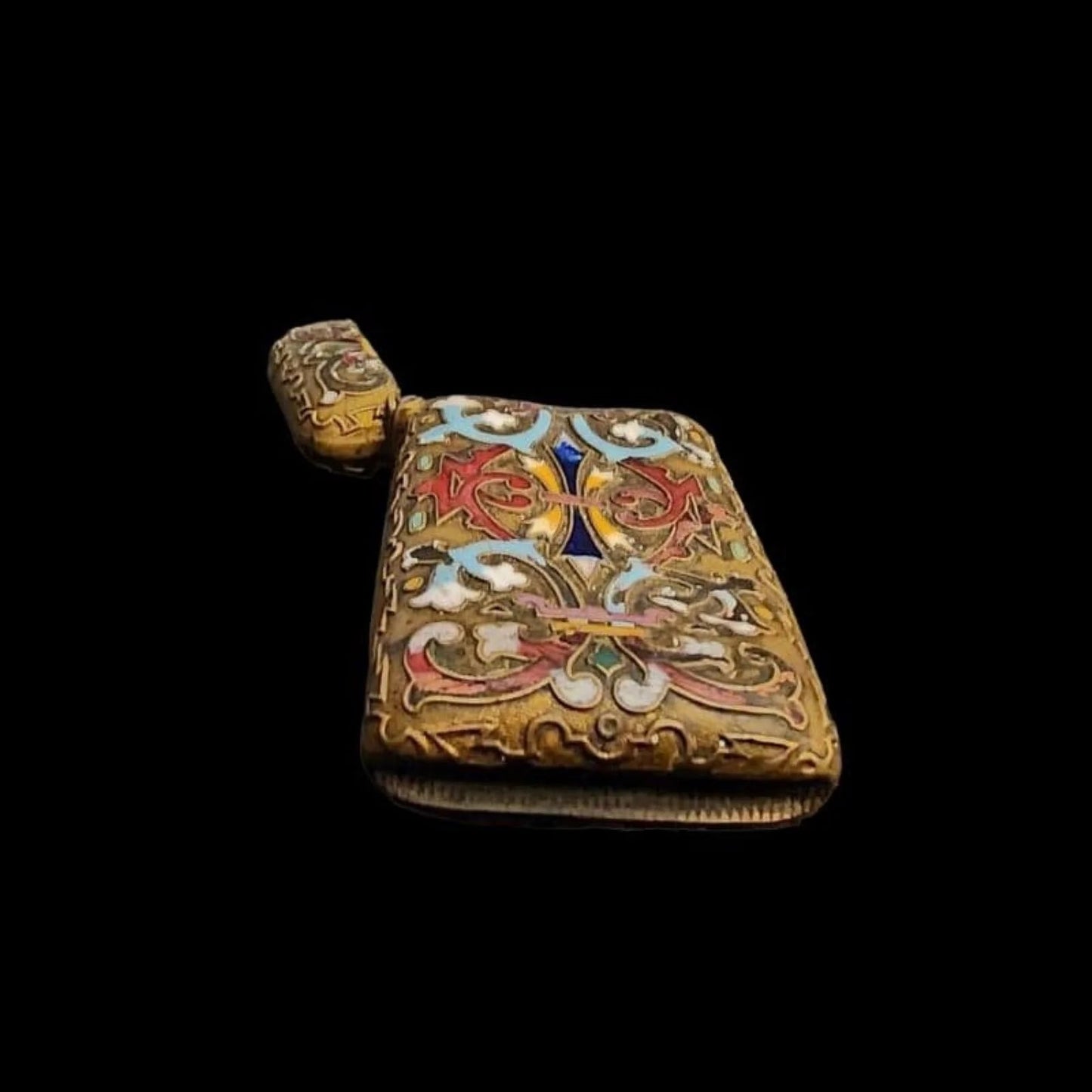 Antique Enameled Gilt Vesta Match Case Early 1900's - Mulberry Lane Antique Fire Starter Match Case Holder