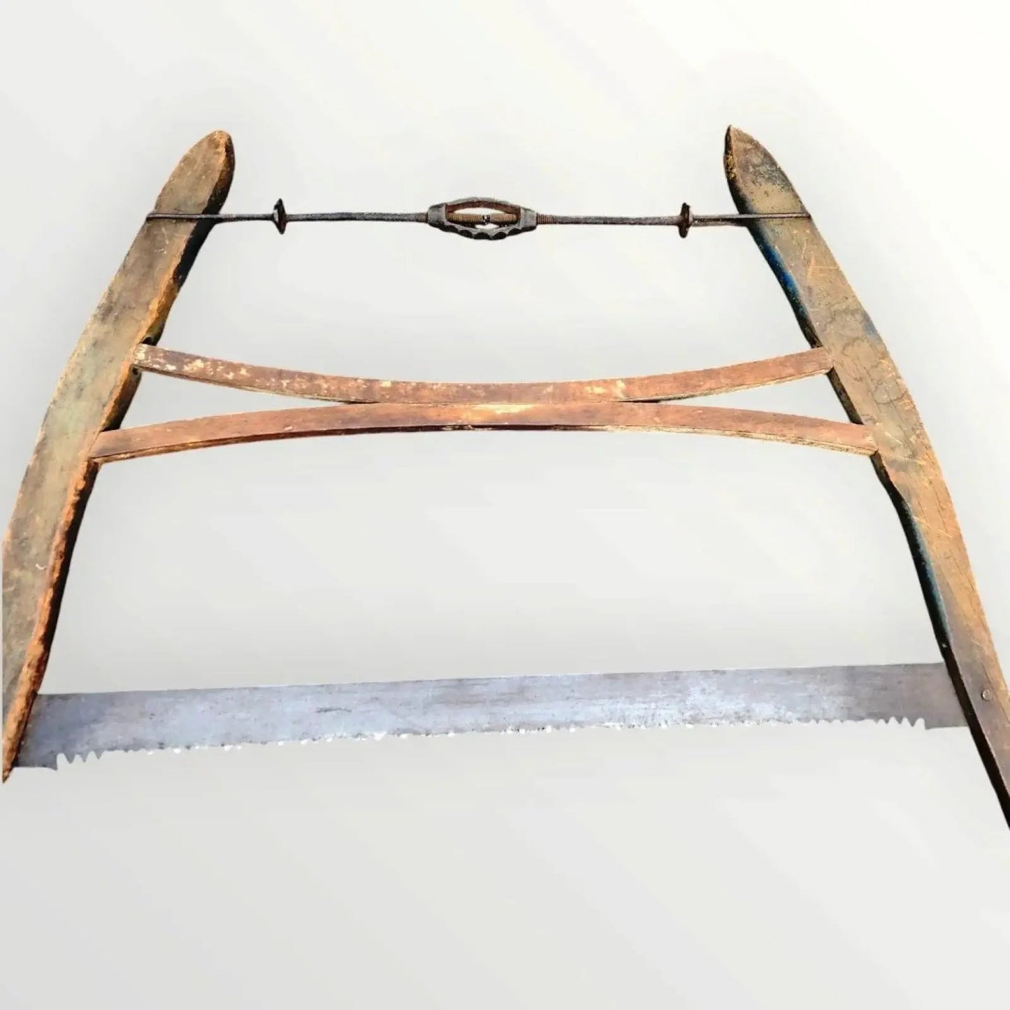 Antique Primitive Buck / Bow Cross Cut Hand Saw - Farm / Woodworker's Saw - Mulberry Lane antique Cross Bow Saw