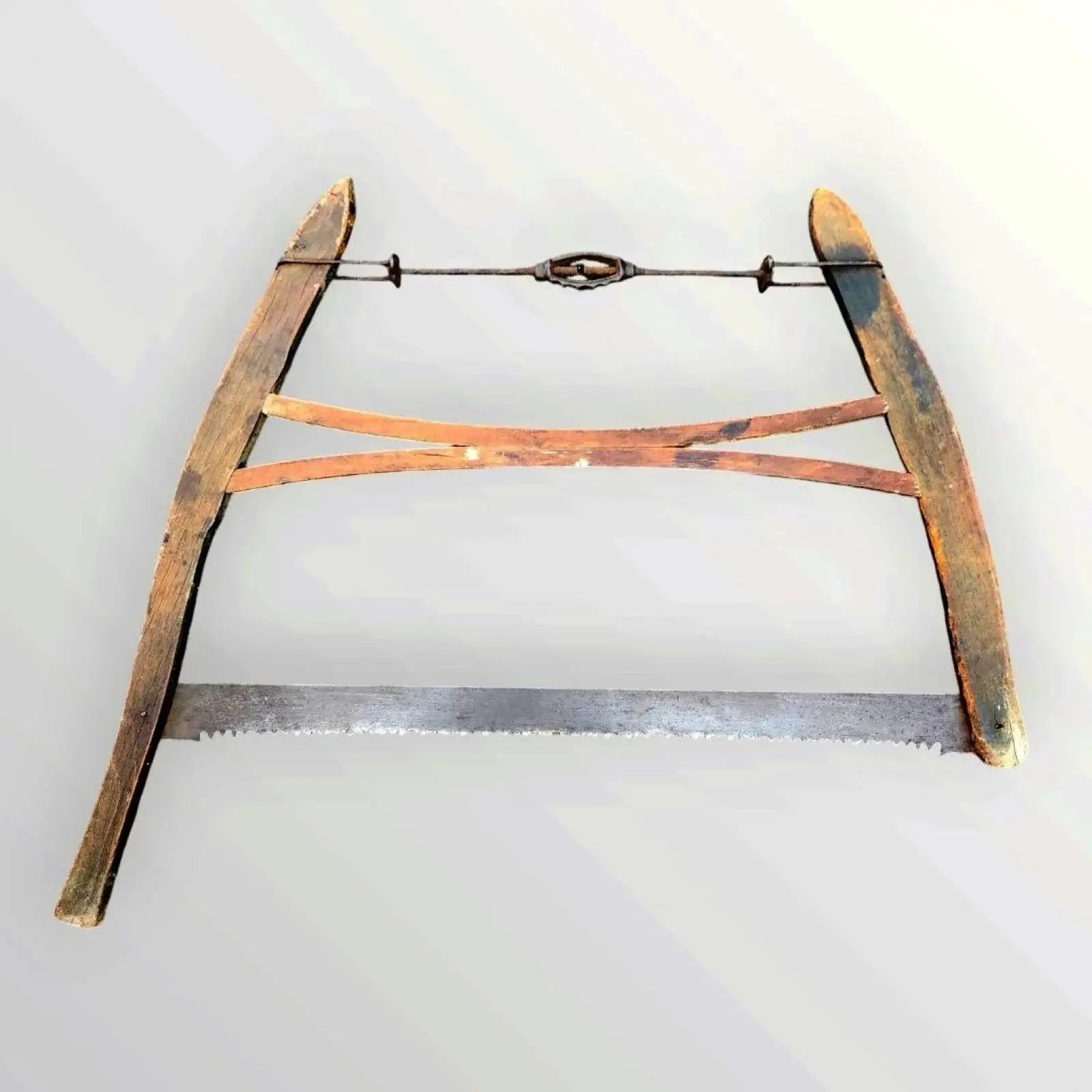 Antique Primitive Buck / Bow Cross Cut Hand Saw - Farm / Woodworker's Saw - Mulberry Lane antique Cross Bow Saw