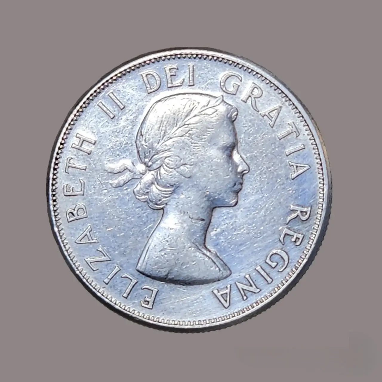 Canada 1959 Half Dollar Silver Coin - Queen Elizabeth II - Mulberry Lane 1950s Memorabilia Collectible Coin