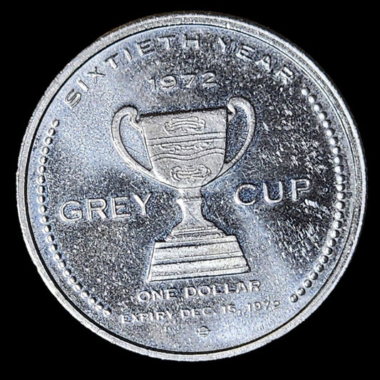 A coin with a grey cup symbol.