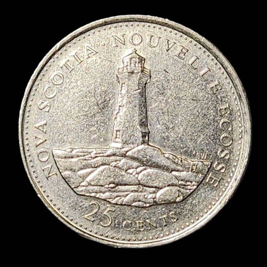 A coin featuring a lighthouse, symbolizing guidance and illumination.