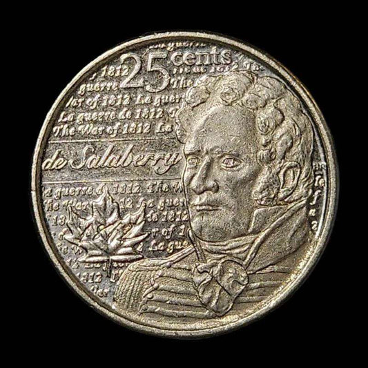 Coin with portrait of man, symbolizing leadership and authority.