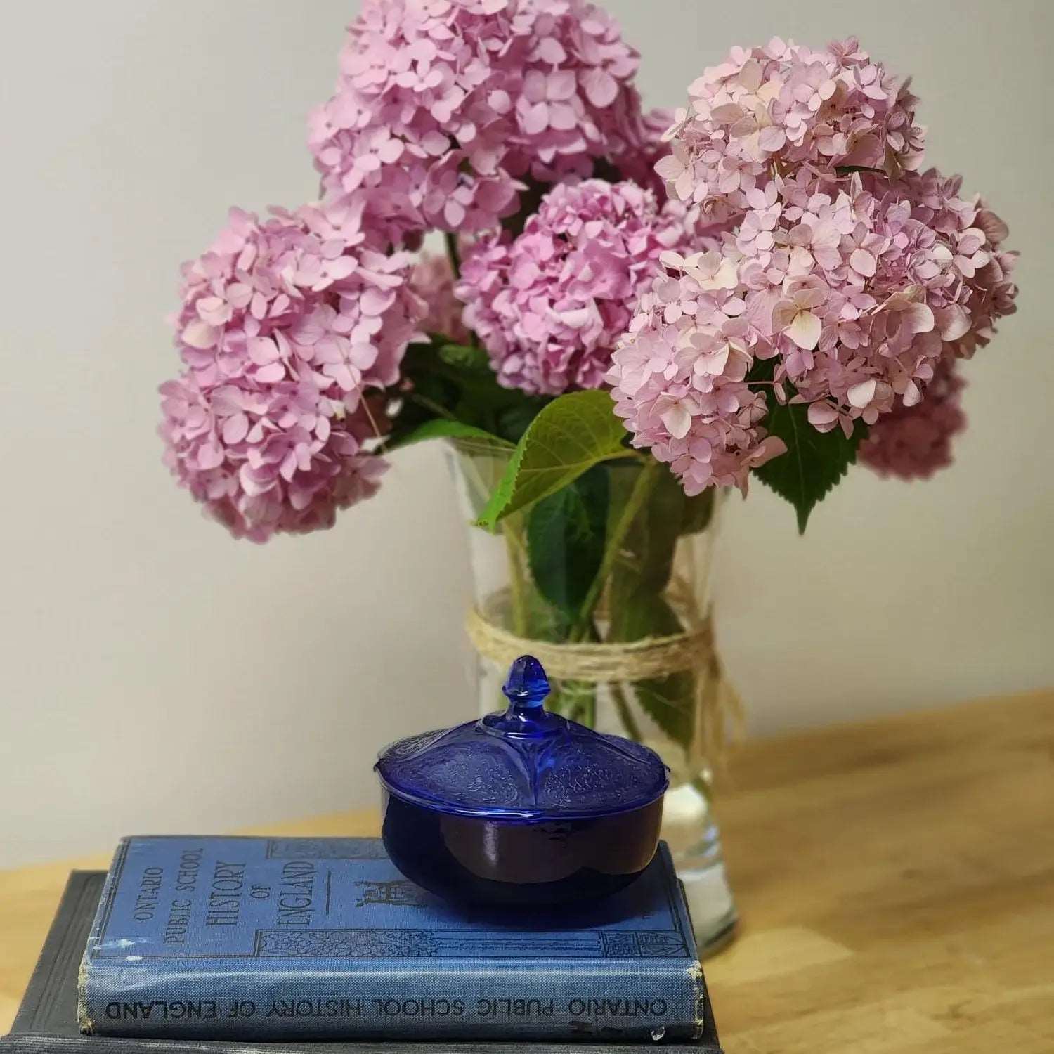 Cobalt Blue Dish with Royal Lace Depression Glass Lid - Vintage Hazel Atlas - Mulberry Lane Inspirations Bowl Butter Dish