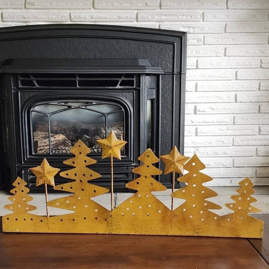 Exquisite Christmas Trees and Stars Metal 5 Tealight Holder