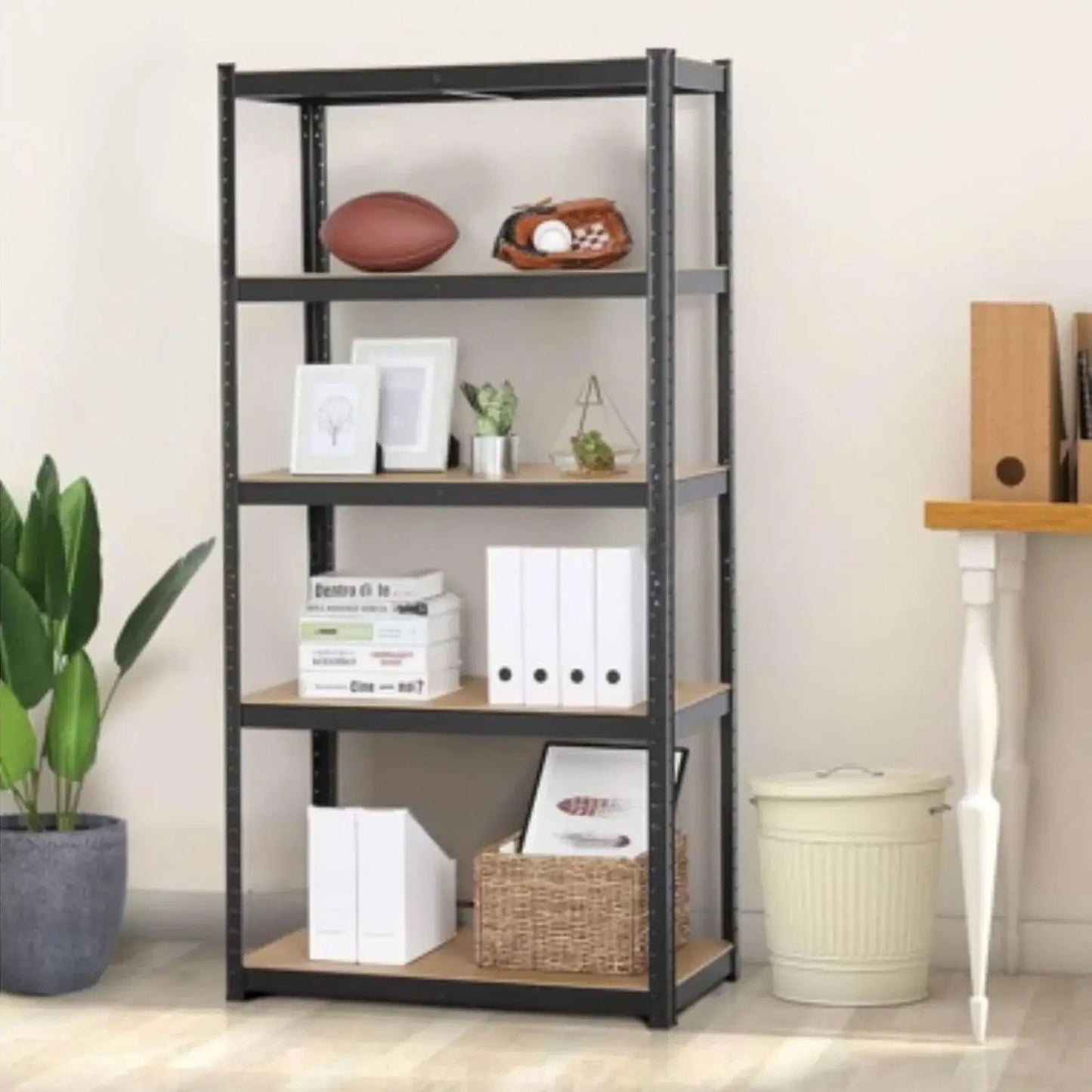 Five (5) Tiers Boltless Adjustable Storage Shelf Rack - Great for Garage - Mulberry Lane #adjustable Shelving Unit