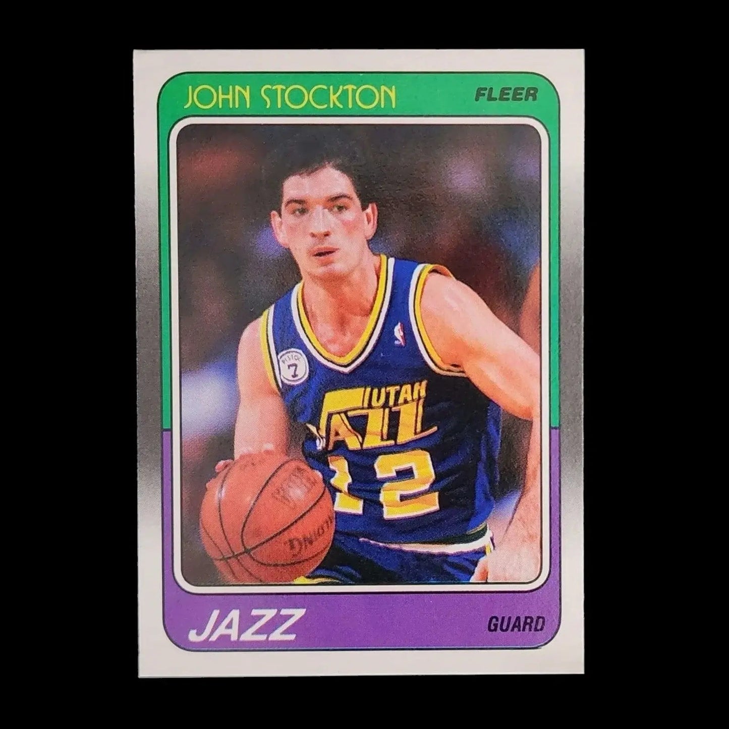 John Stockton Utah Jazz 1988 - 89 Fleer #115 Rookie Card - Mulberry Lane 1988 - 89 Fleer basketball Basketball Trading Card