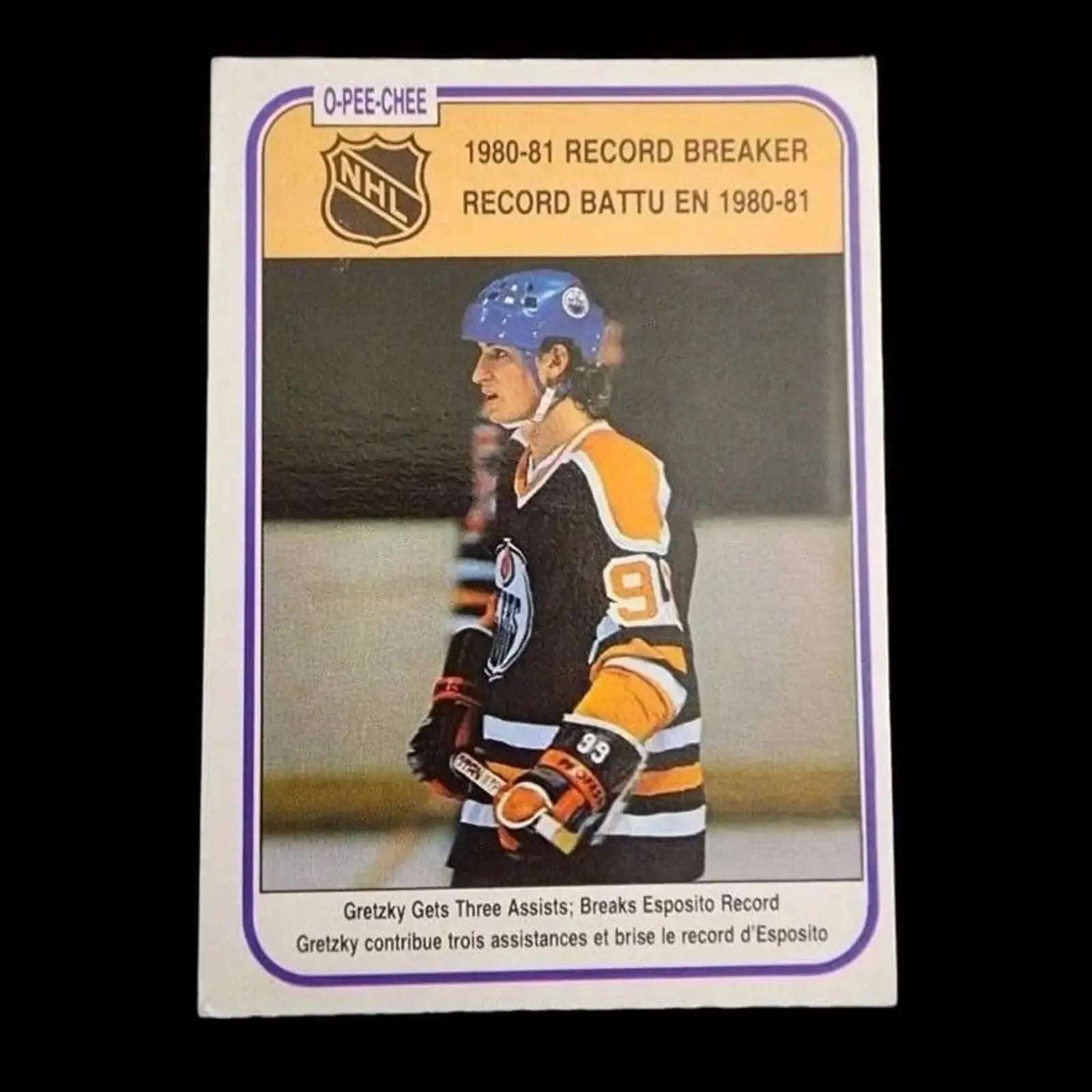 NHL Wayne Gretzky Edmonton Oilers Record Breaker Card O - Pee - Chee #392 Hockey Trading Cards