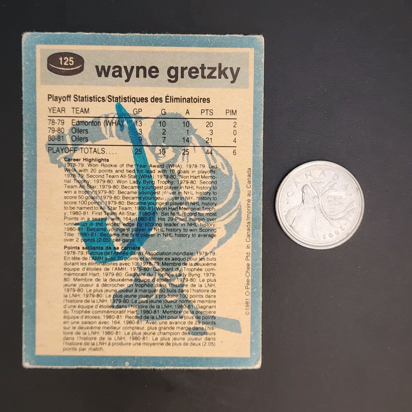NHL Wayne Gretzky Edmonton Oilers Super Action O-PEE-CHEE #125 - Mulberry Lane Inspirations #125 Hockey Trading Cards
