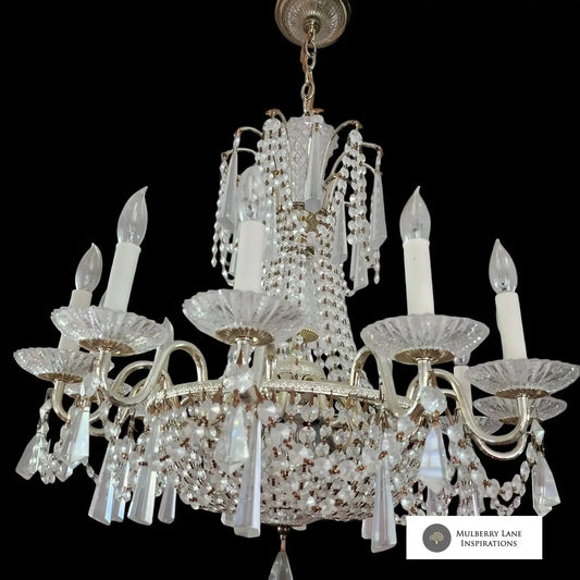 Schonbek Vintage 12 Light Chandelier with Strass Crystal by Swarovski - Mulberry Lane Antique Style Lighting Crystal Chandelier