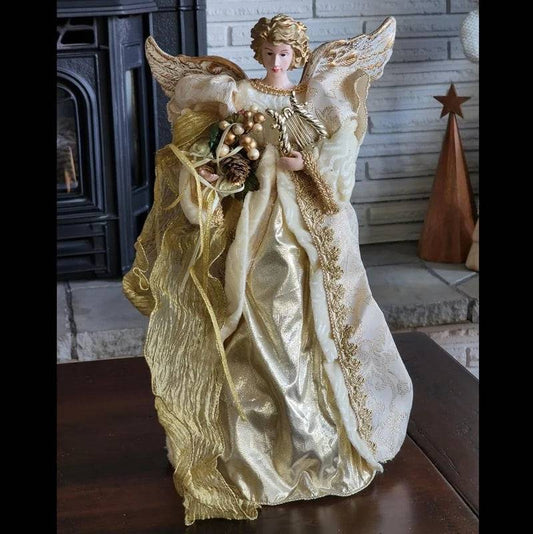 Stunning Porcelain Vintage Angel Christmas Tree Topper - Mulberry Lane Inspirations Angel Angel Figurine