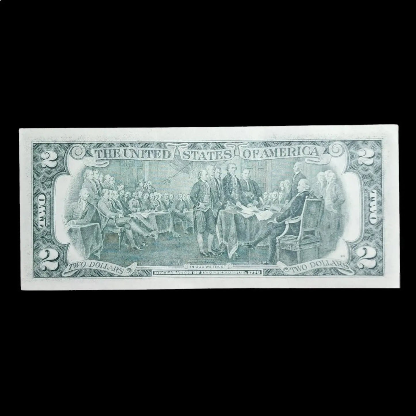 Two Dollar Bill Crisp 1976 with Easter Bunny - Thomas Jefferson - Bunny Can Be Removed - Mulberry Lane 1976 Collectible US Currency