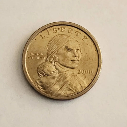 US Coin SACAGAWEA One Dollar 2000 D Liberty Gold Coin ~ NO Edge Writing - Mulberry Lane Inspirations American Heritage Piece Collectible Coin