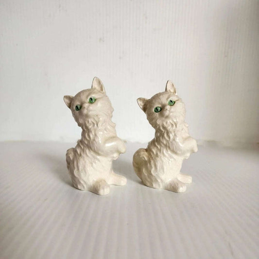 White Kitty Vintage Salt and Pepper Shaker Set - Mulberry Lane Inspirations Ceramic Salt & Pepper Shakers